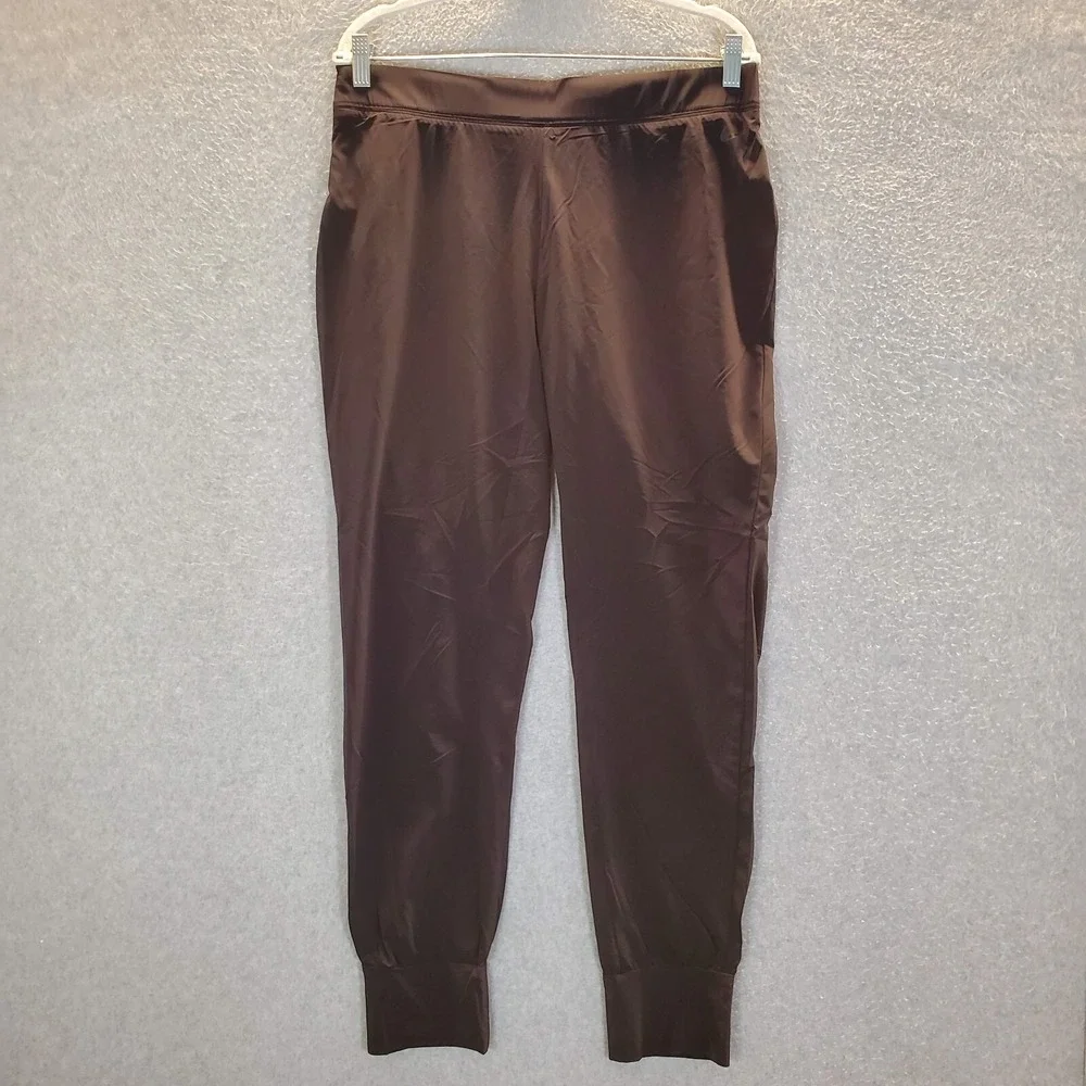 Nike‎ Women Activewear Pants XL Black Woven Bliss Skinny Jogger Logo Dri Fit